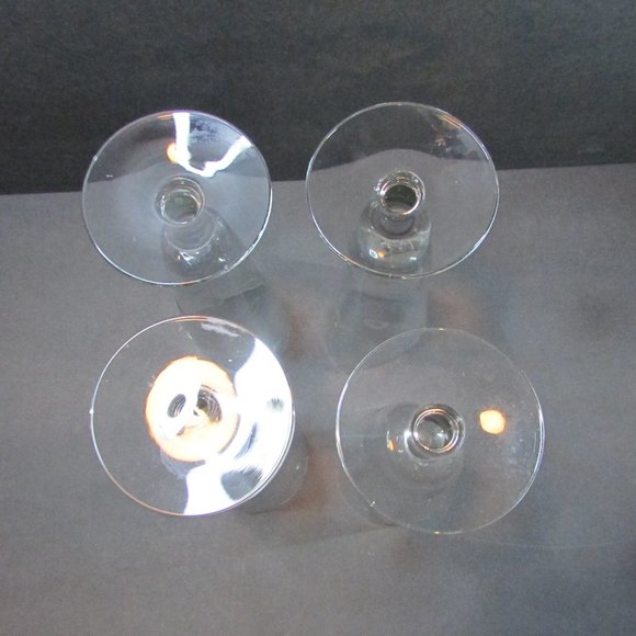set of 4 polka dot clear glass champagne flutes barware glasses - Picture 7 of 8